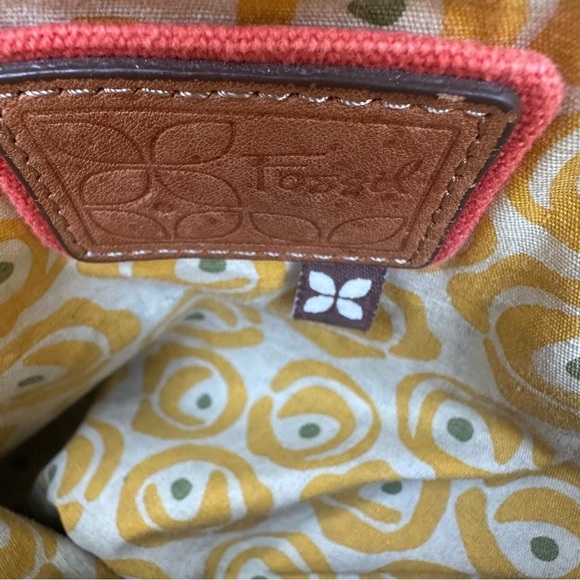 Fossil Canvas Leather Butterfly Floral Large Shoulder Tote Bag Hippie Boho READ - Picture 5 of 14